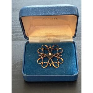 Vintage Avon Sterling Silver & Small Diamond Award Pin Brooch